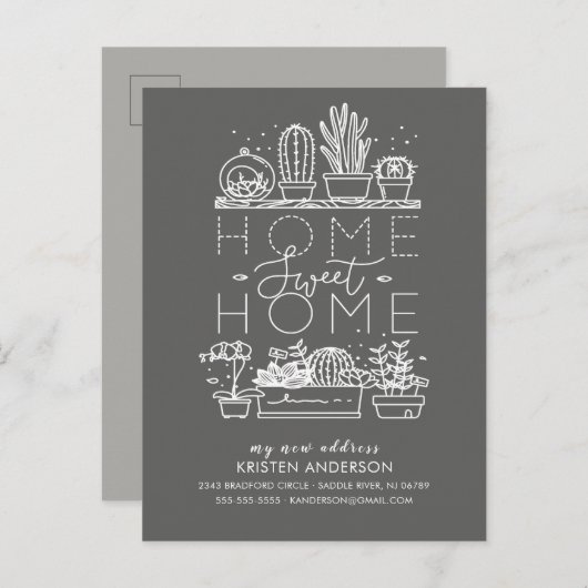 家の甘い家の水気が多い移動発表 案内ポストカード (正面/裏面)