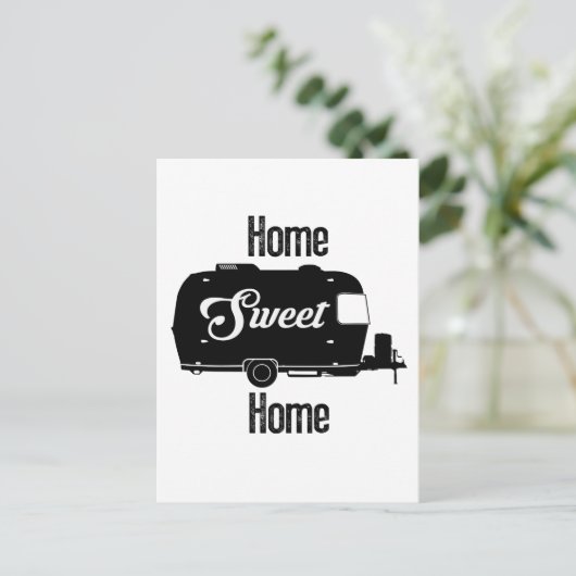 家の甘い家庭のヴィンテージのキャンピングカーのヴィンテージのトレーラー ポストカード (スタンド正面)