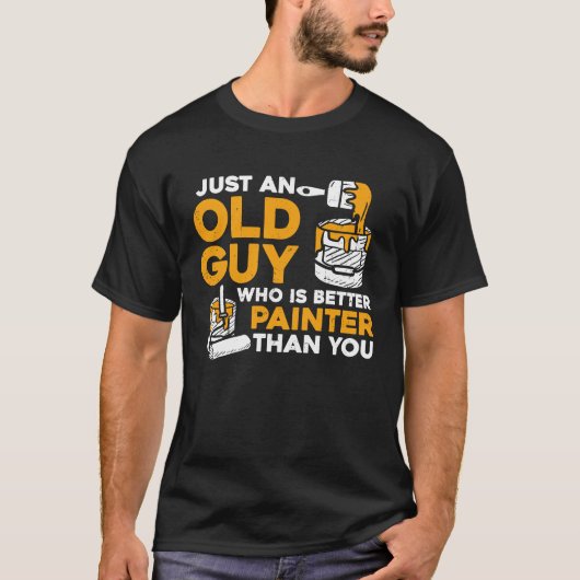 家の画家デコレーター退職老人だけ Tシャツ (正面)