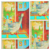 家の童謡のマザー・グース ファブリック (クローズアップ)