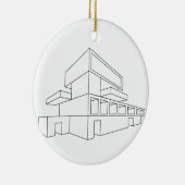 家の第2見通しのスケッチ セラミックオーナメント (右)