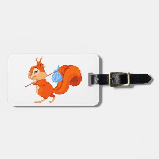 家の荷物のラベルを去っているリス ラゲッジタグ (正面横)