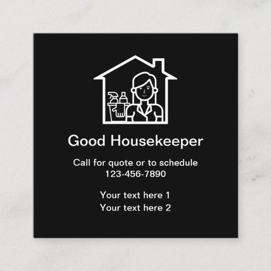 家の記号のクリーニングサービス スクエア名刺 (正面)