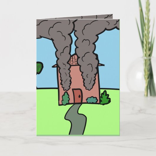 家の誕生日カードを燃やす サンキューカード (正面)