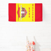 家の赤い黄色の色bへようこそ 横断幕 (インサイチュ)