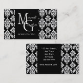 家の足場のモノグラムのダマスク織の名刺 名刺 (正面/裏面)