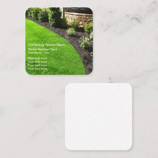 家の造園の地面の看守のデザイン スクエア名刺 (正面/裏面)