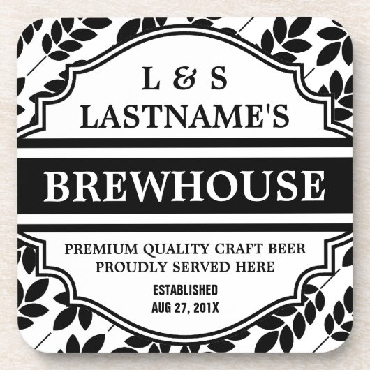 家の醸造業者のためのおもしろいでパーソナライズなBrewhouse コースター (正面)