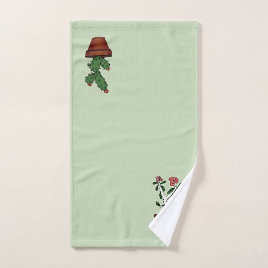 家の鉢植えな植物の落書きの芸術 バスタオルセット (ハンドタオル)