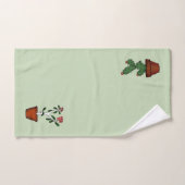 家の鉢植えな植物の落書きの芸術 バスタオルセット (ハンドタオル)