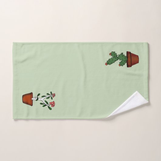 家の鉢植えな植物の落書きの芸術 バスタオルセット (ハンドタオル)