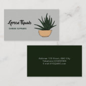 家の鉢植えな植物の落書きの芸術 名刺 (正面/裏面)