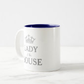 家の銀製の王冠の女性 ツートーンマグカップ (正面左)