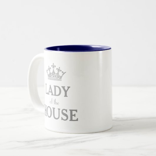 家の銀製の王冠の女性 ツートーンマグカップ (正面左)