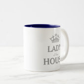 家の銀製の王冠の女性 ツートーンマグカップ (正面右)