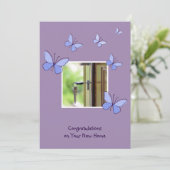 家の鍵写真おめでとうを新しいホームカードに 招待状 (スタンド正面)