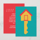 家の鍵 招待状 (正面/裏面)