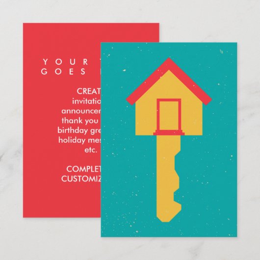 家の鍵 招待状 (正面/裏面)