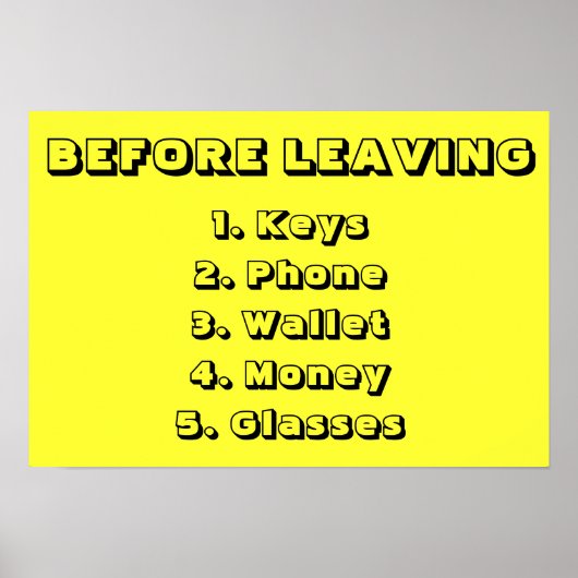 家の離れチェックリスト前 ポスター (正面)