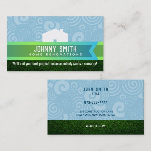 家の革新のスローガンの名刺 名刺 (正面/裏面)