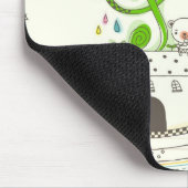 家の音符と遊んでいる女の子 マウスパッド (コーナー)