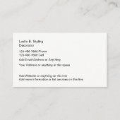 家の飾り、上演サービス 名刺 (裏面)