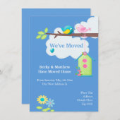 家の鳥の家と木を移動した 案内状 (正面/裏面)