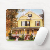 家の黄色いレース-夢のような家 マウスパッド (マウス)