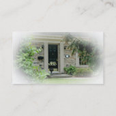 家の黒いドアの不動産の名刺 名刺 (裏面)