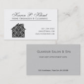 家の黒いレースのヴィンテージのダマスク織のインテリア・デザイン 予約カード (正面/裏面)