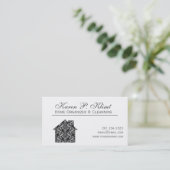 家の黒いレースのヴィンテージのダマスク織のインテリア・デザイン 予約カード (スタンド正面)