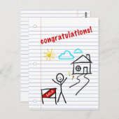 家の おめでとう ノート 紙のスケッチ (正面/裏面)