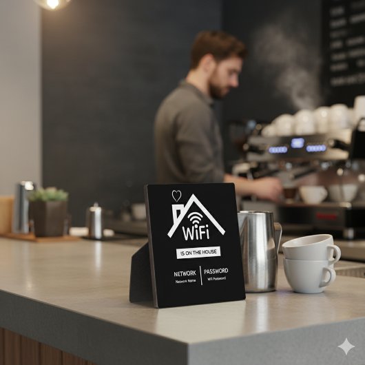 家のWifiパスワードプラークにある フォトプラーク