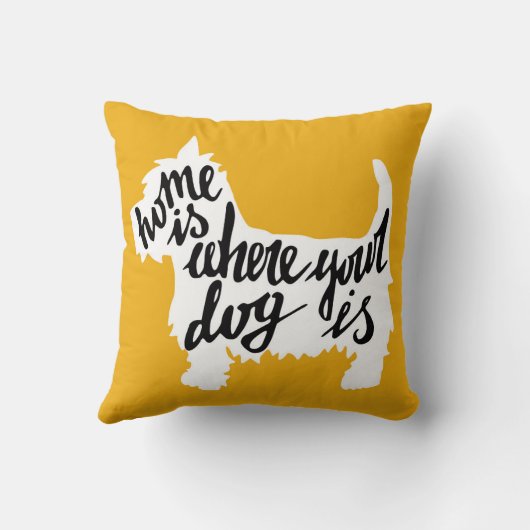 家はあなたの犬があるところです クッション (裏面)