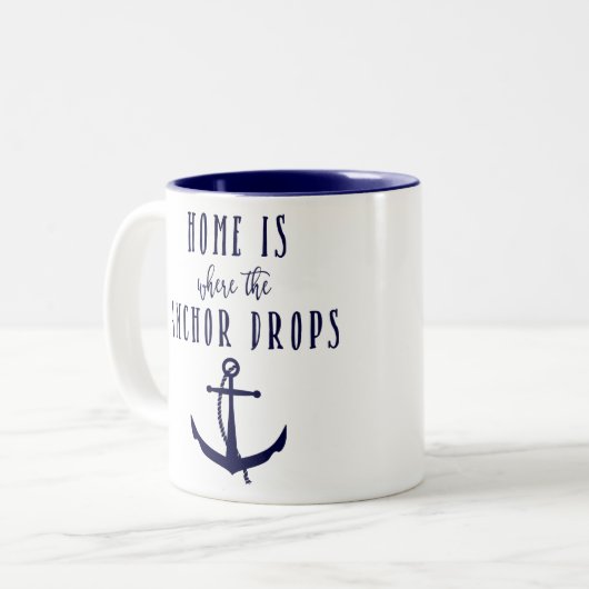 家はいかりがマグを落とすところです ツートーンマグカップ (正面左)