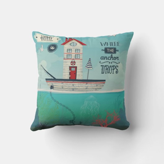 家はいかりが落ちるところです クッション (裏面)