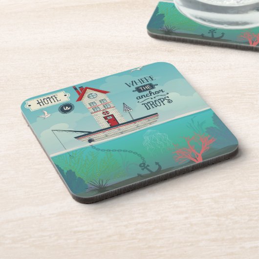 家はいかりが落ちるところです コースター (左側)