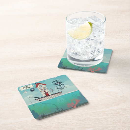 家はいかりが落ちるところです スクエアペーパーコースター (インサイチュ)