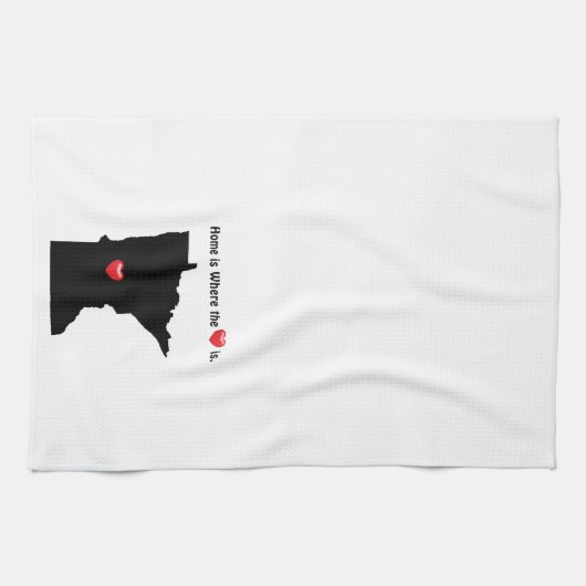 家はところハートミネソタです キッチンタオル (横)