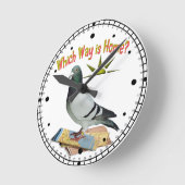 家はどの方向ですか。 ハト芸術 ラウンド壁時計 (傾斜)