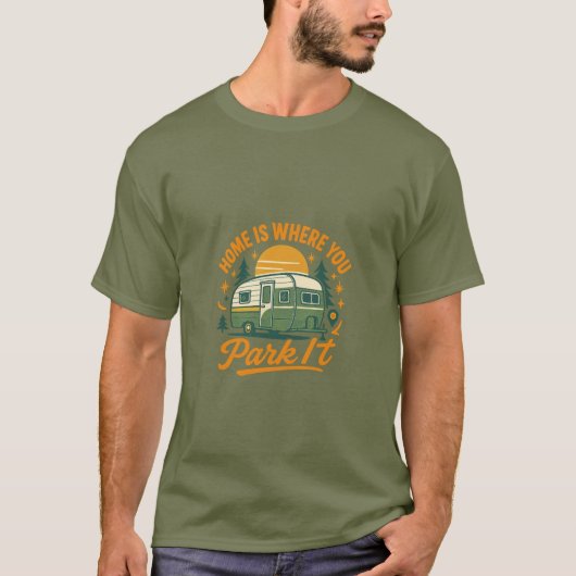 家はキャンパーを駐車する場所 Tシャツ (正面)