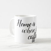 家はコーヒーがある場所だ コーヒーマグカップ (正面左)