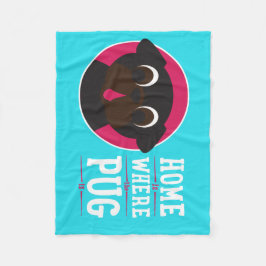 家はパグがフリースブランケットであるところです フリースブランケット