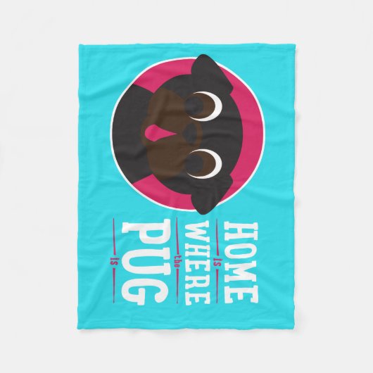 家はパグがフリースブランケットであるところです フリースブランケット (正面)