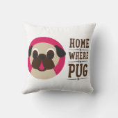 家はパグが子鹿のパグの枕であるところです クッション (裏面)