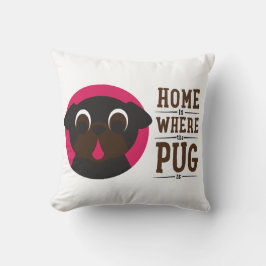 家はパグが黒いパグの枕であるところです クッション