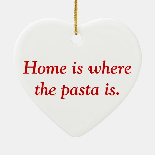 家はパスタがオーナメントであるところです セラミックオーナメント (裏面)