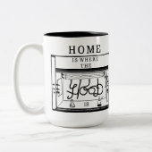 家はフードがマグであるところです ツートーンマグカップ (左)