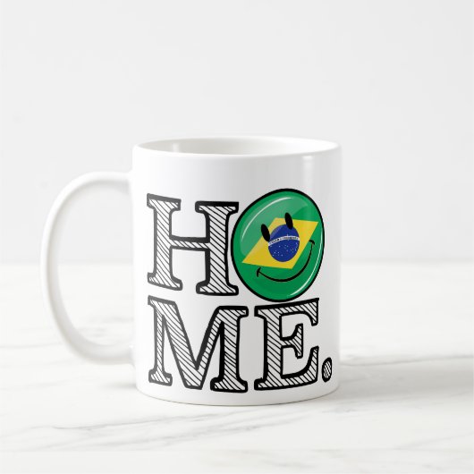 家はブラジルの微笑の旗の家のウォーマーです コーヒーマグカップ (左)