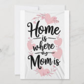 家はママがいる場所で、母の日のギフトカード 招待状 (裏面)